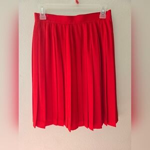 Liz Claiborne Red Pleated Midi Skirt Night Out